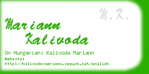 mariann kalivoda business card